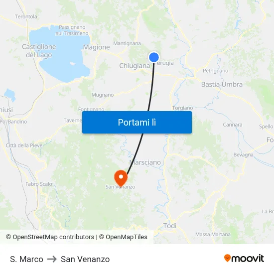 S. Marco to San Venanzo map
