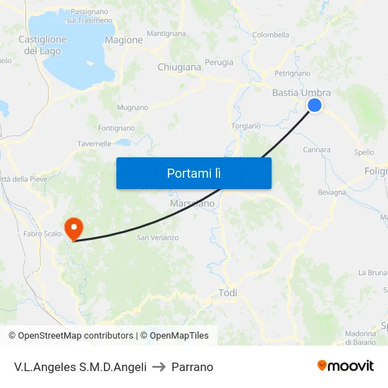 V.L.Angeles S.M.D.Angeli to Parrano map