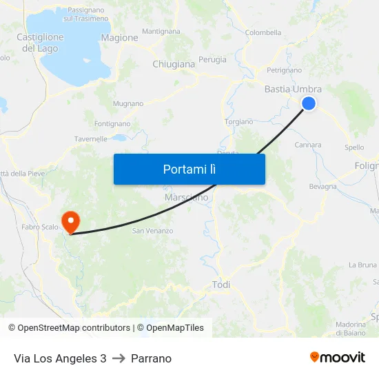 Via Los Angeles 3 to Parrano map