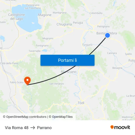 Via Roma 48 to Parrano map