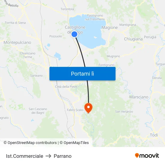 Ist.Commerciale to Parrano map