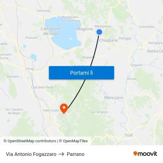 Via Antonio Fogazzaro to Parrano map