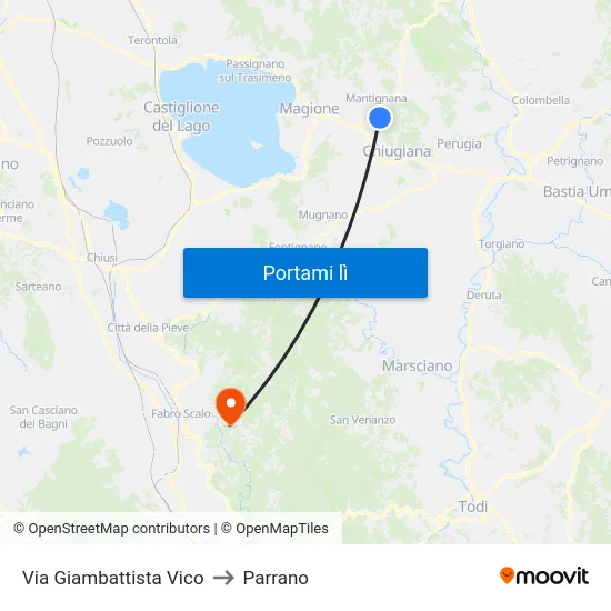 Via Giambattista Vico to Parrano map