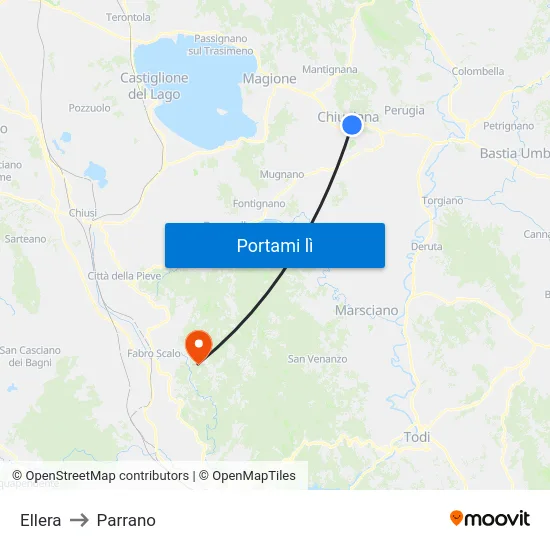 Ellera to Parrano map