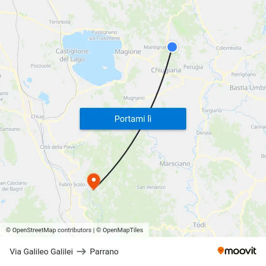 Via Galileo Galilei to Parrano map