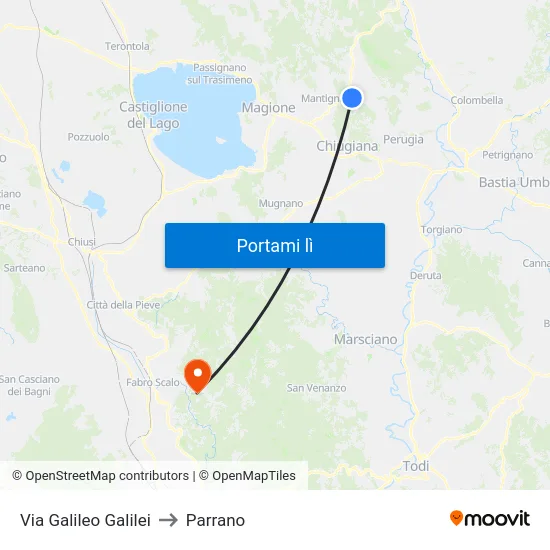 Via Galileo Galilei to Parrano map