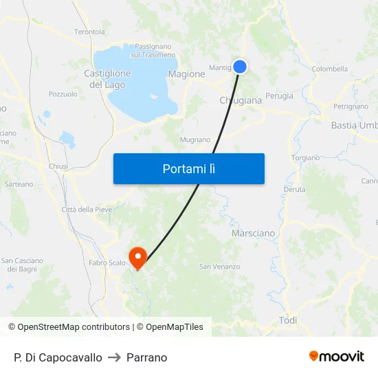 P. Di Capocavallo to Parrano map