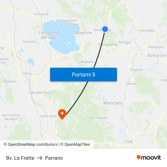 Bv. Le Fratte to Parrano map