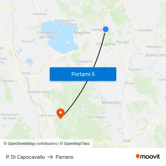 P. Di Capocavallo to Parrano map