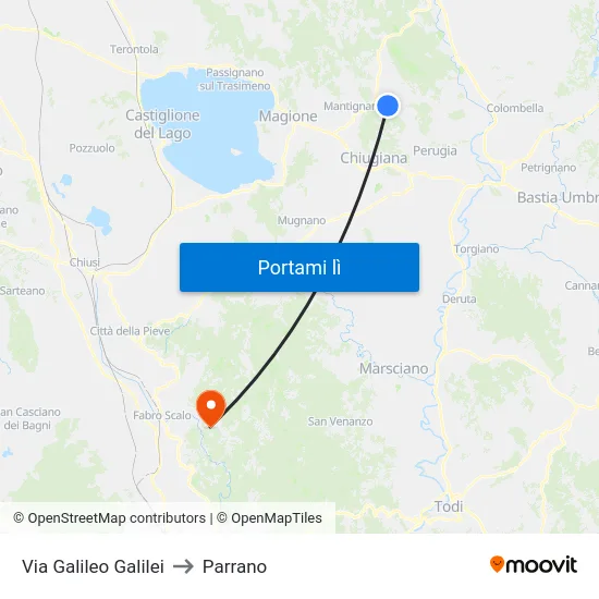 Via Galileo Galilei to Parrano map