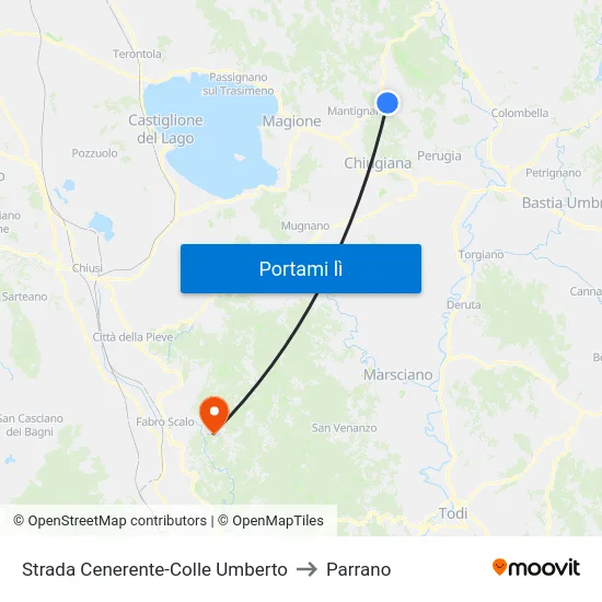 Strada Cenerente-Colle Umberto to Parrano map