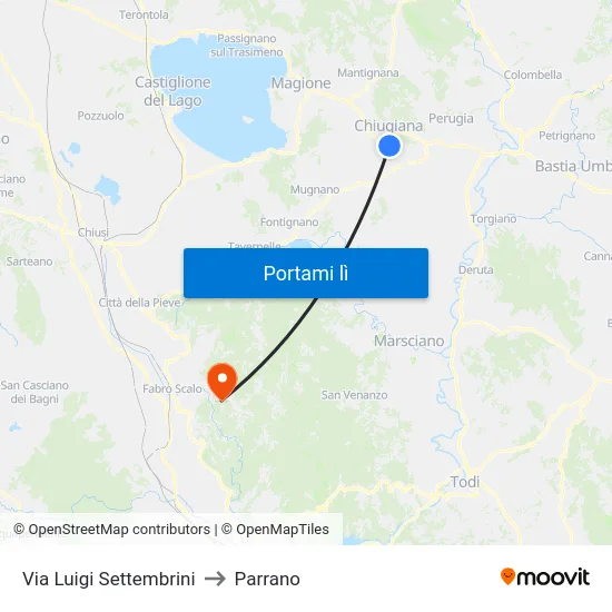 Via Luigi Settembrini to Parrano map