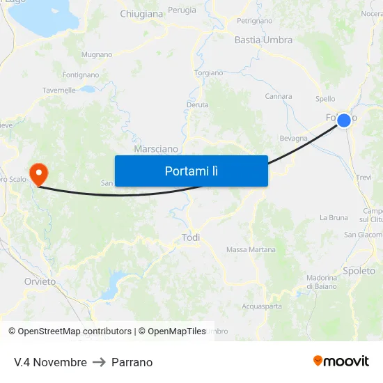 V.4 Novembre to Parrano map