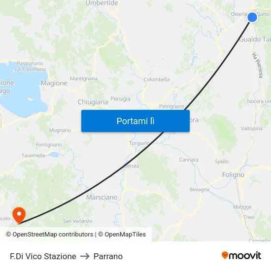 F.Di Vico Stazione to Parrano map