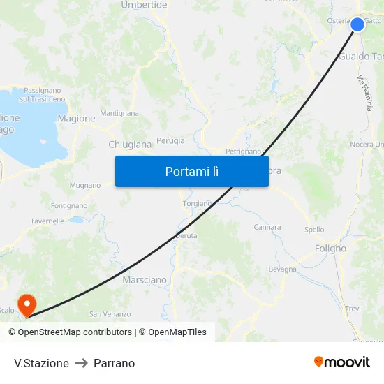 V.Stazione to Parrano map
