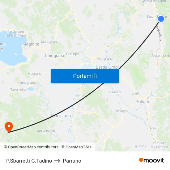 P.Sbarretti G.Tadino to Parrano map