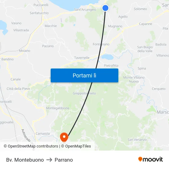 Bv. Montebuono to Parrano map