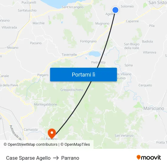 Case Sparse Agello to Parrano map