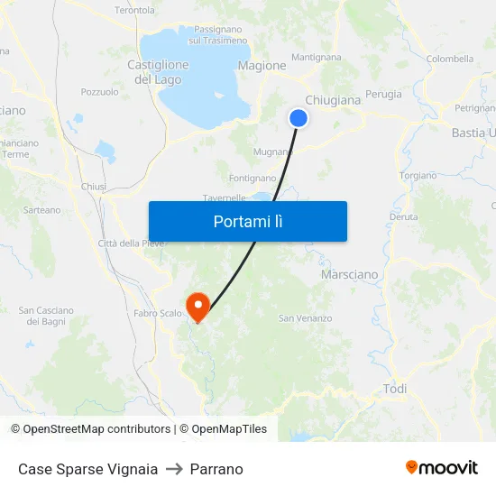 Case Sparse Vignaia to Parrano map