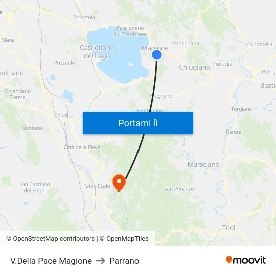 V.Della Pace Magione to Parrano map