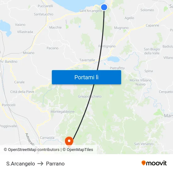 S.Arcangelo to Parrano map