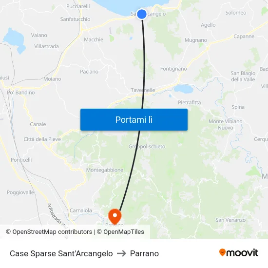 Case Sparse Sant'Arcangelo to Parrano map