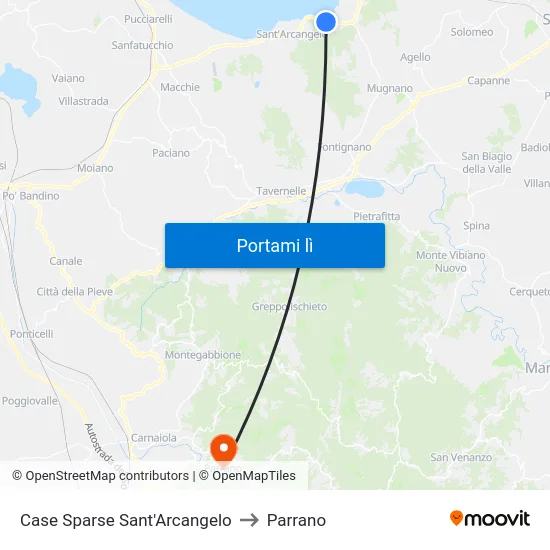 Case Sparse Sant'Arcangelo to Parrano map