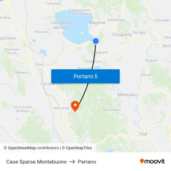 Case Sparse Montebuono to Parrano map
