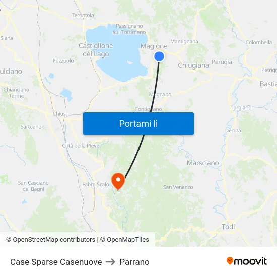 Case Sparse Casenuove to Parrano map