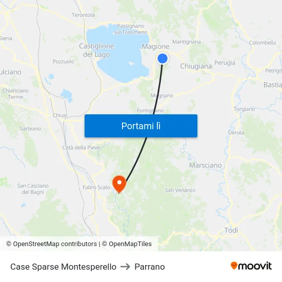 Case Sparse Montesperello to Parrano map