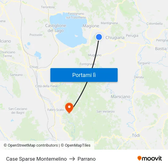 Case Sparse Montemelino to Parrano map
