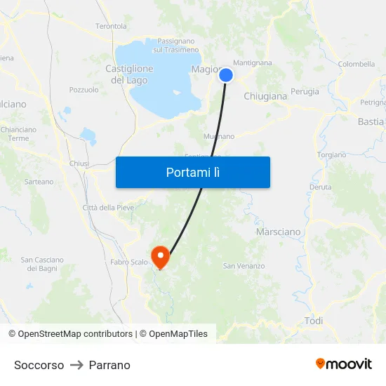 Soccorso to Parrano map
