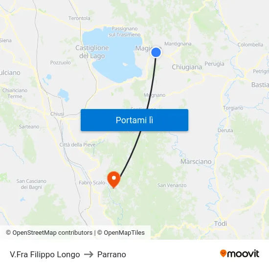 V.Fra Filippo Longo to Parrano map