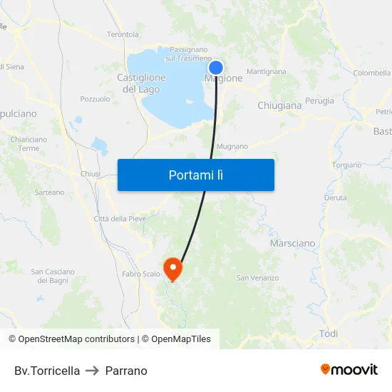 Bv.Torricella to Parrano map