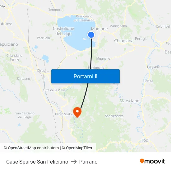 Case Sparse San Feliciano to Parrano map