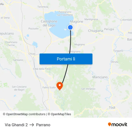 Via Ghandi 2 to Parrano map