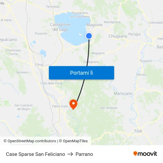 Case Sparse San Feliciano to Parrano map