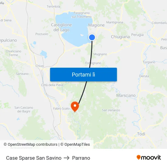 Case Sparse San Savino to Parrano map