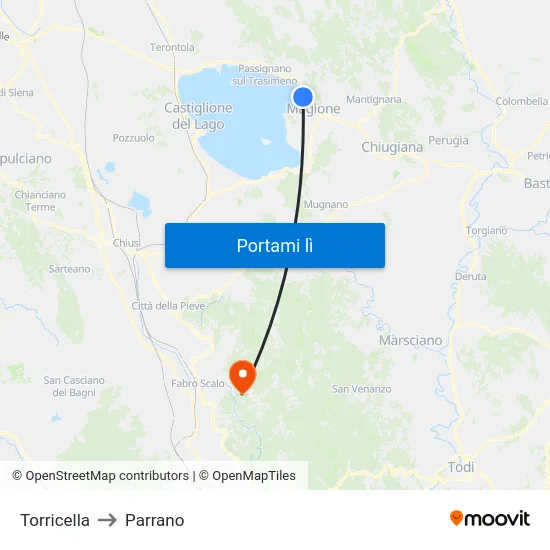 Torricella to Parrano map