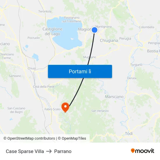 Case Sparse Villa to Parrano map