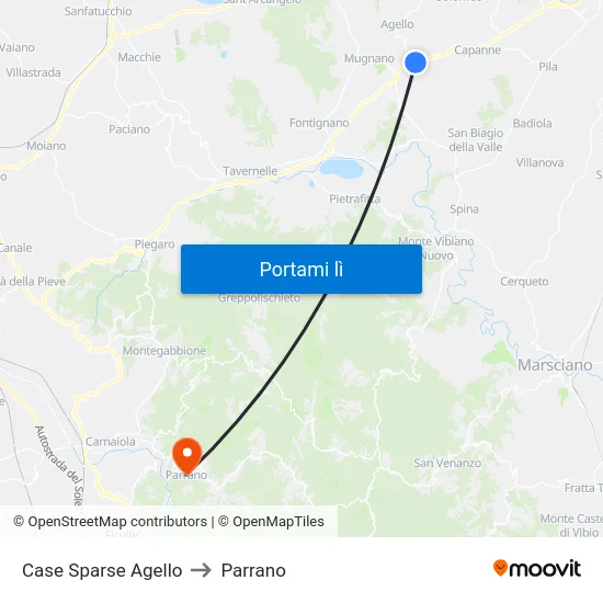 Case Sparse Agello to Parrano map