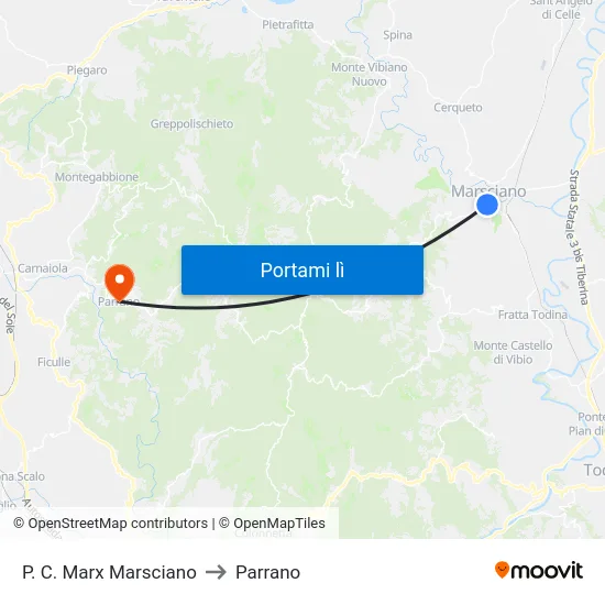 P. C. Marx Marsciano to Parrano map