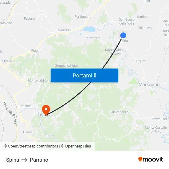 Spina to Parrano map
