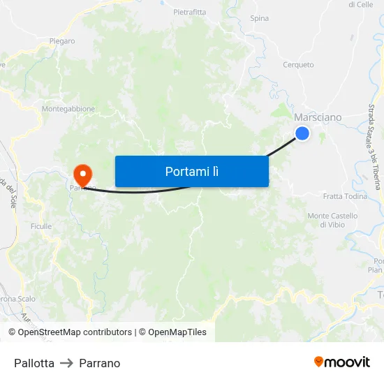 Pallotta to Parrano map