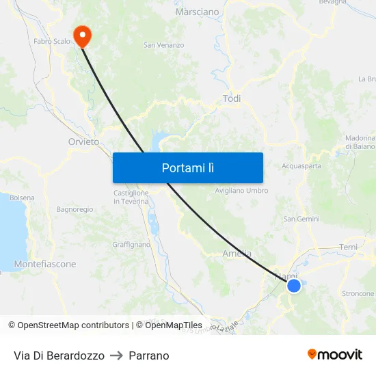 Via Di Berardozzo to Parrano map