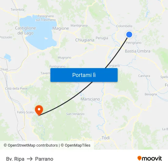 Bv. Ripa to Parrano map