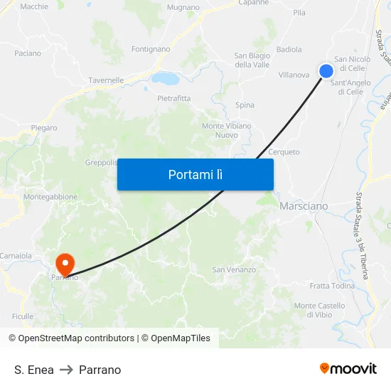 S. Enea to Parrano map