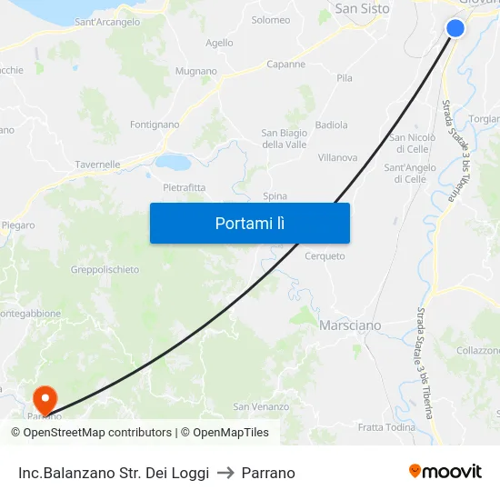 Inc.Balanzano Str. Dei Loggi to Parrano map