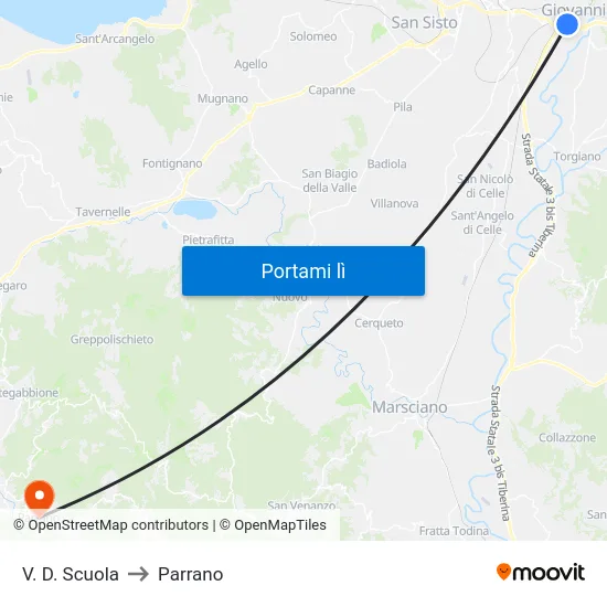 V. D. Scuola to Parrano map