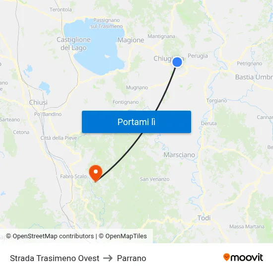 Strada Trasimeno Ovest to Parrano map
